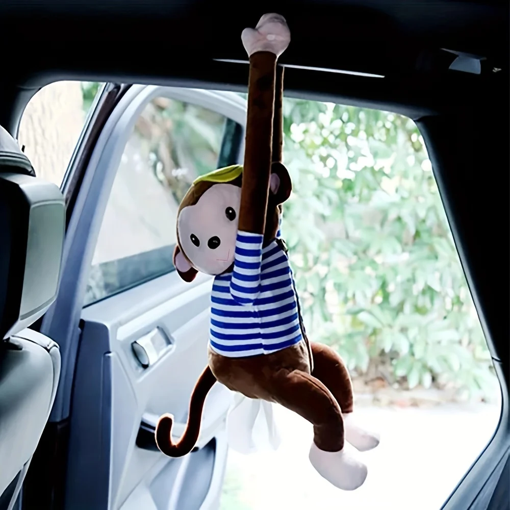 Car seat back tissue box Pipi Monkey tissue box Portable car creative car hanging tissue box