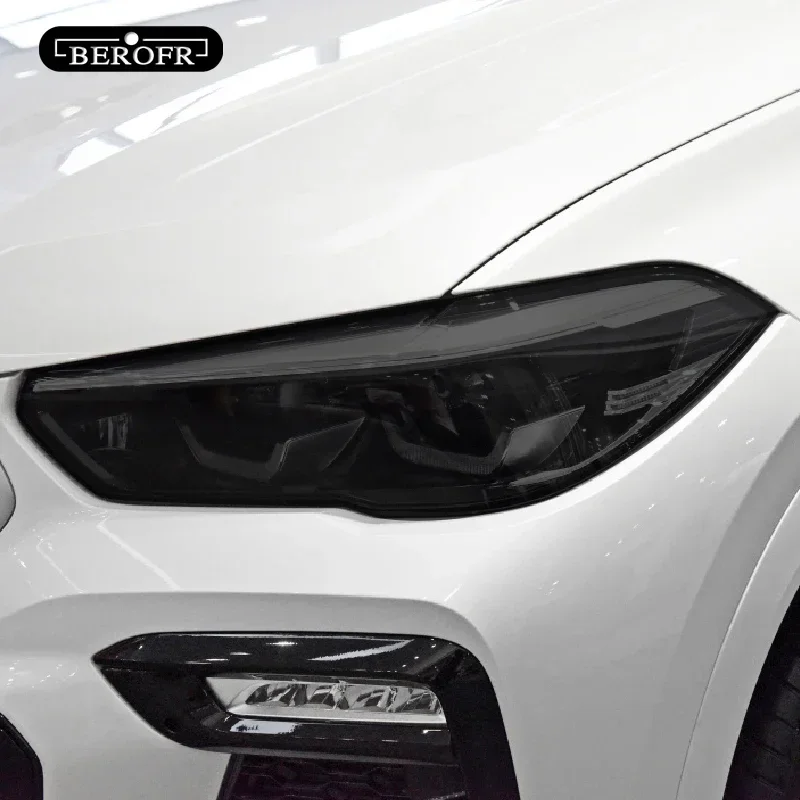 لسيارات BMW X6 G06 2020-on مصباح السيارة الأمامي تينت الدخان الأسود طبقة رقيقة واقية الفينيل حماية شفافة ملصق من البولي يوريثان الملحقات