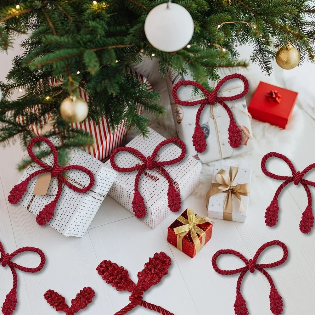 

20-дюймовые рождественские ленты для венков, гибкие закрученные украшения для дома на праздник, украшения для рождественской елки, ленты для венков