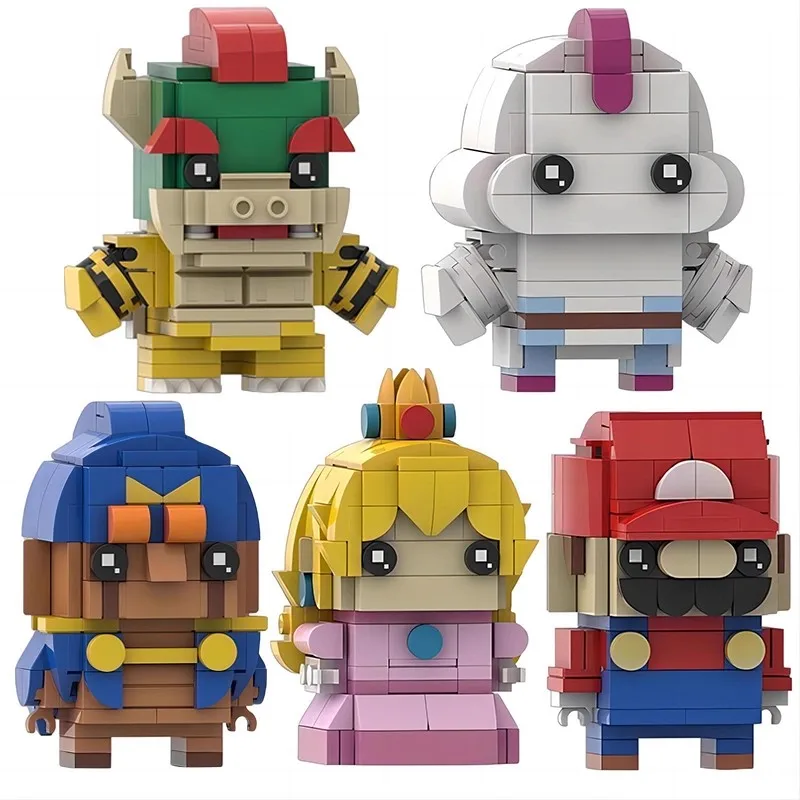 MOC Gioco Classico Da Corsa Kart Auto Avventura Fratelli Cartoon Doll Bricksheadz Marioed Skyline Building Blocks Modello Giocattolo Per Bambini Regalo