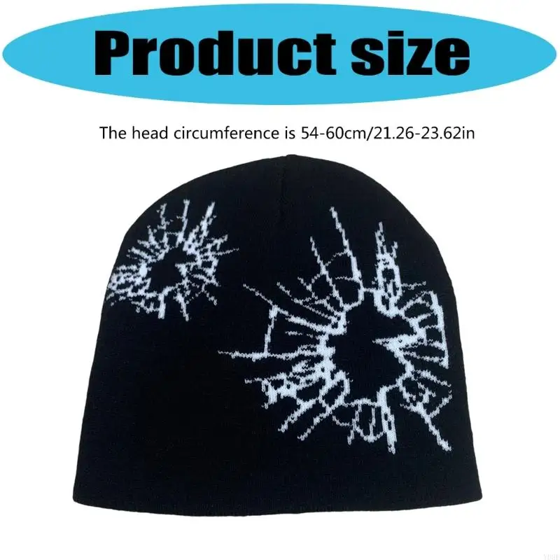 Casquette crâne tricotée chaude extensible, bonnet unisexe en verre foncé, tendance, pour Anime Street Fashion en plein