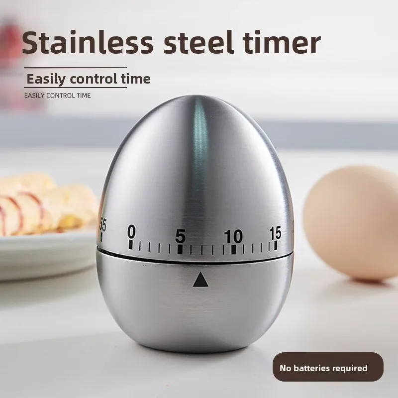 Creative Egg Shaped Mechanical Timer 60 Minute Loud Alarm Kitchen Tool for Baking Cooking Student Study Reminder Countdown Timer