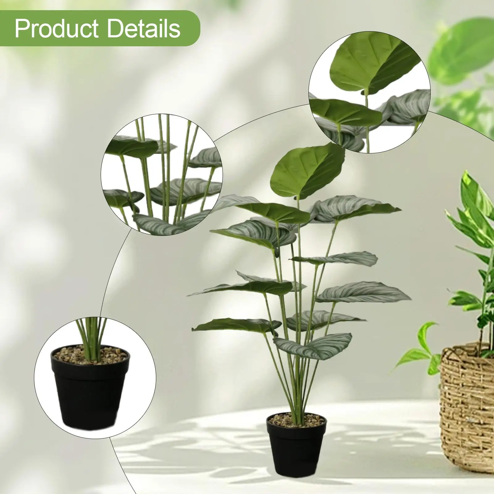 Artificial Plants Greenery Bonsai Potted Plant for Shelf Living Room Bedroom