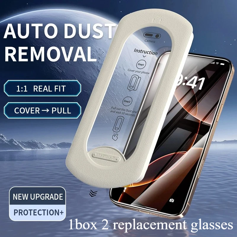 

2Pcs Oleophobic Coating Dust Free Installation Screen Protector for IPhone 17 Pro Max 16 13 11 12 15 Pro Max 17Air Frosted Glass