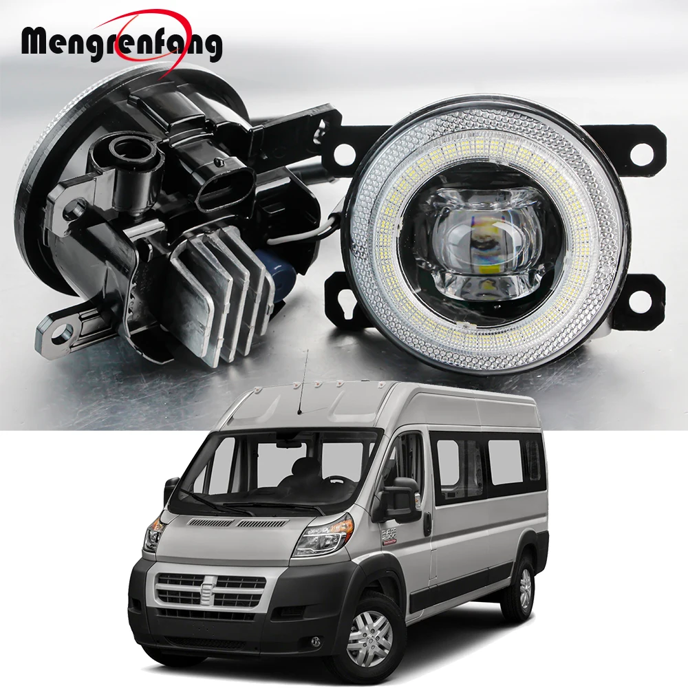 2in1 30W Car LED Fog Light Angel Eye DRL H11 Fog Daytime Running Lamp For Ram ProMaster 1500 2500 3500 (City Van) 2015-2021