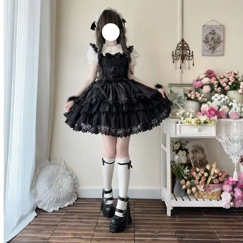 Lolita-Krinoline-Petticoat ohne Knochen, schwarz, ultra-Poof, weicher Netz-Kurzrock, Flight Heaven-Unterrock für Kawaii-Stil, 25–45 cm – Detail 3