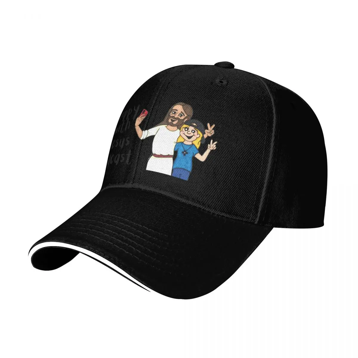 Drippy With Jesus Podcast Baseball Cap Summer Beach Travel Streetwear Hip Hop Trendy Vintage Retro Embroidered