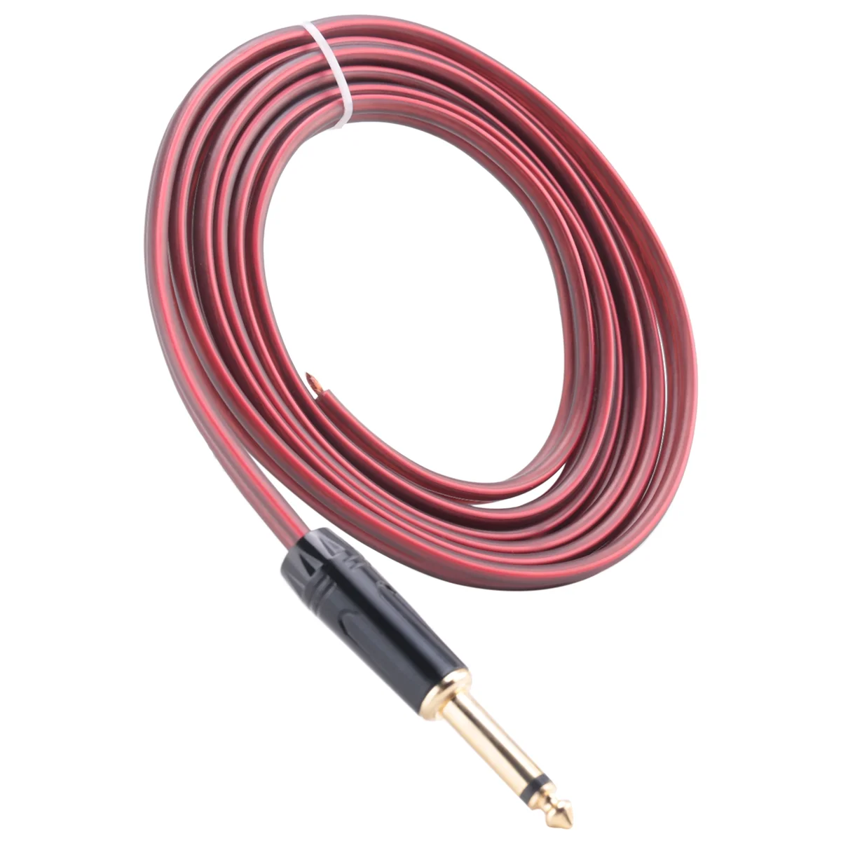 1/4 para alto-falante fio desencapado, cabo de áudio para adaptador mono macho de 6.35mm substituição de extremidade aberta alto-falante hifi ofc banhado a ouro