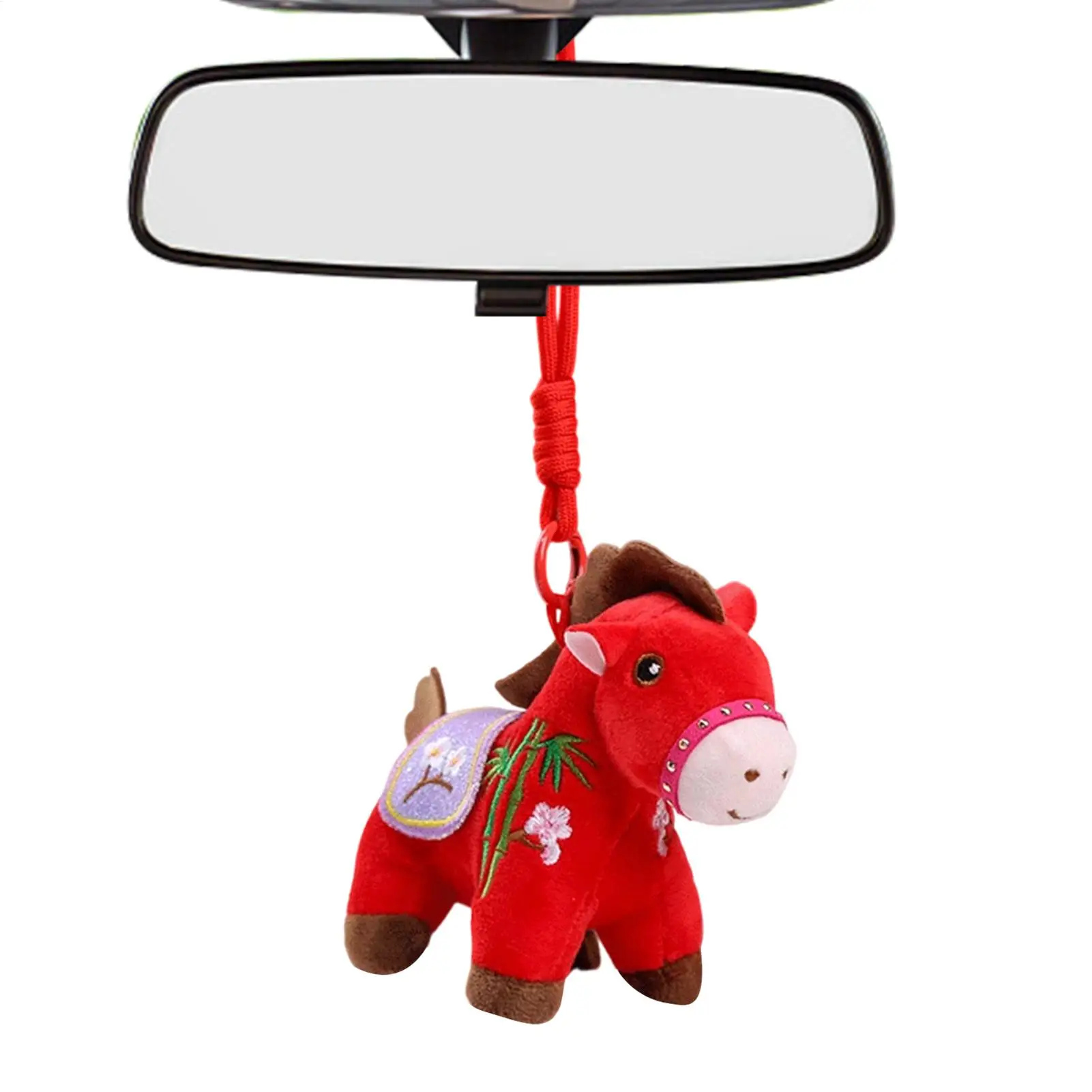 Paard sleutelhanger schattig pluche decoratie ornament 2026 gelukspaard jaar portemonnee charme knuffels nieuwjaar poppen voor rugzak nieuwjaar