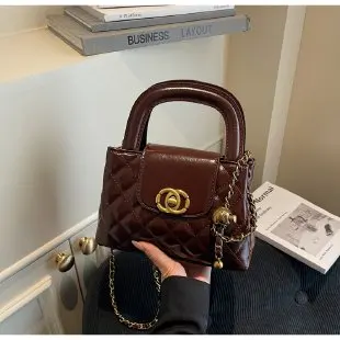 

2025 Новая стеганая сумка на цепочке в корейском стиле с бриллиантами - через плечо/плечо/ручной многосторонний кошелек, маленькая дизайнерская сумка для женщин