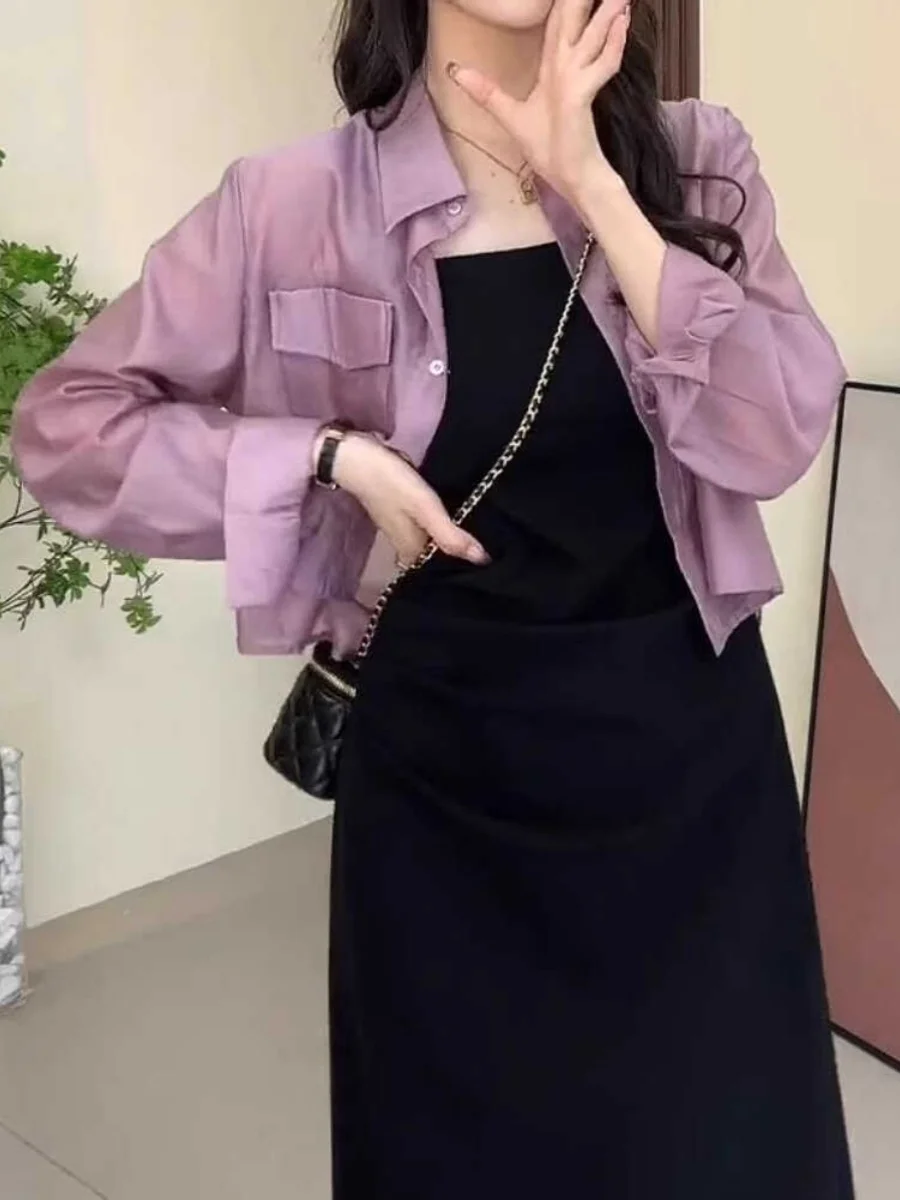 

plus Size Summer Thin Sun Protection irt Women's Loose Outerwear with Strap Dr Cardigan Korean Sle Long Sve Co...