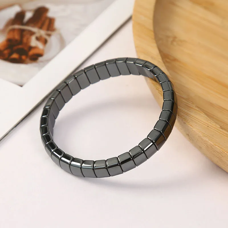 Minimalistisches Gesundheits-Hämatit-Armband für Männer und Frauen, natürlicher Hämatit-Stein, Perlenarmband, Stretch-Heilarmbänder, Geschenkschmuck – Detail 12