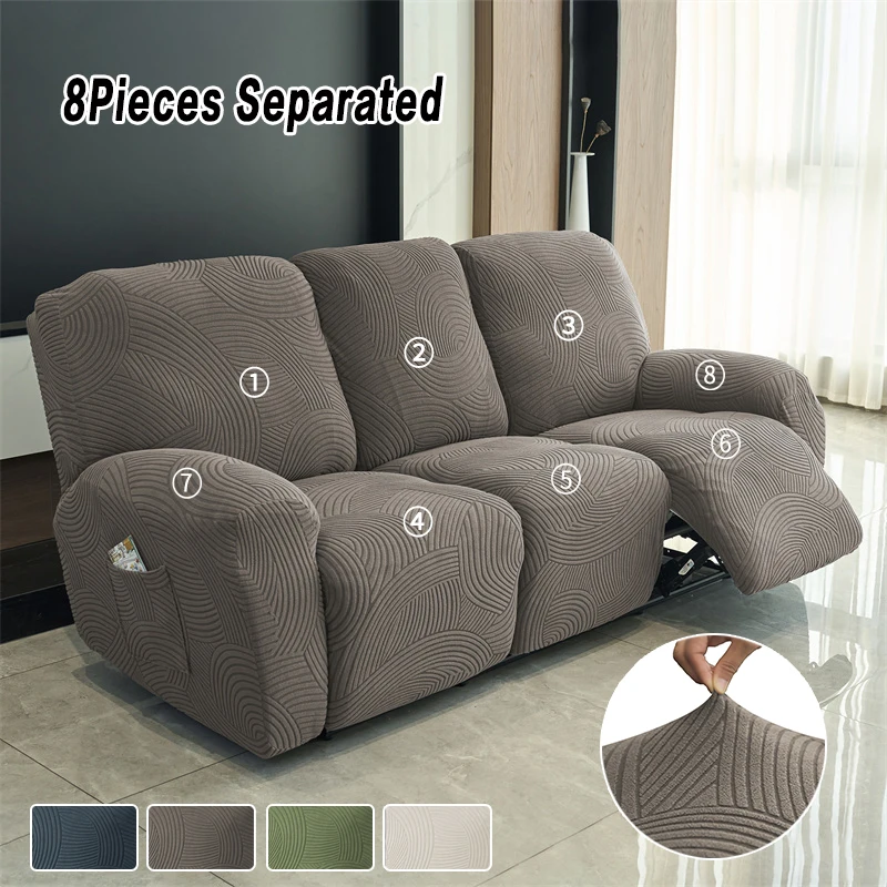 1/2/3seater Recliner Sofa Cover Elastic Anti-slip Washable Armchair Slipcover Couch Cover Furniture Protector Living Room Home
