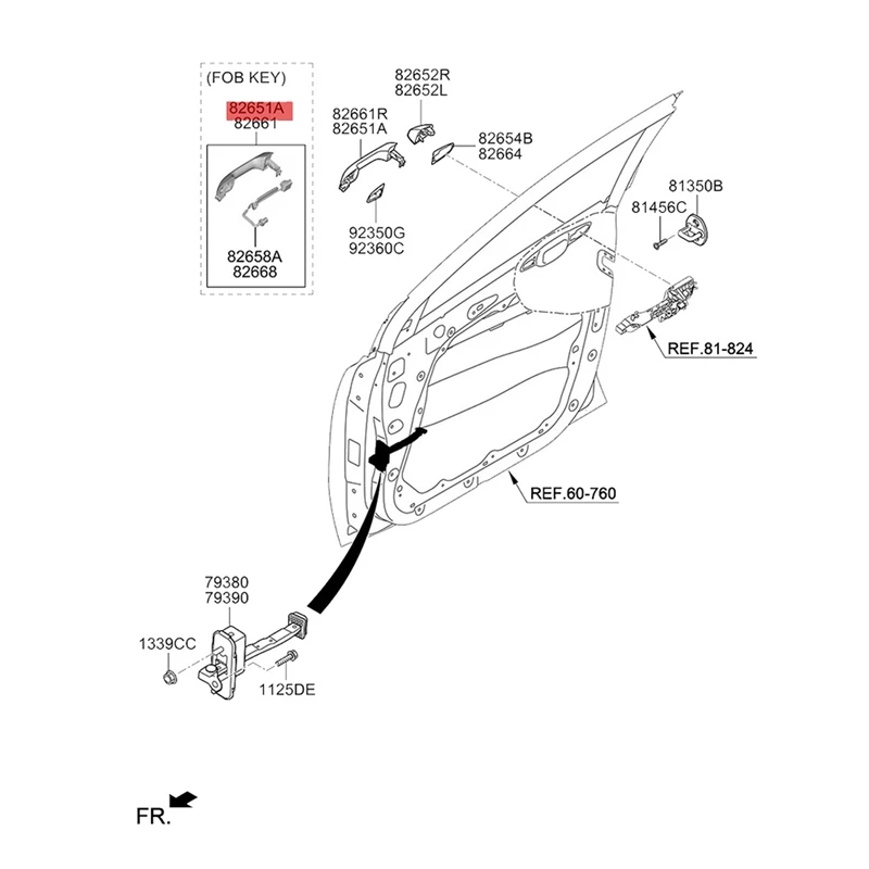 3Pair Front Door Smart Handle Button 82661-D9710 82651D9710 For Kia Sportage 2016-2021 Outside Puller Small Switch