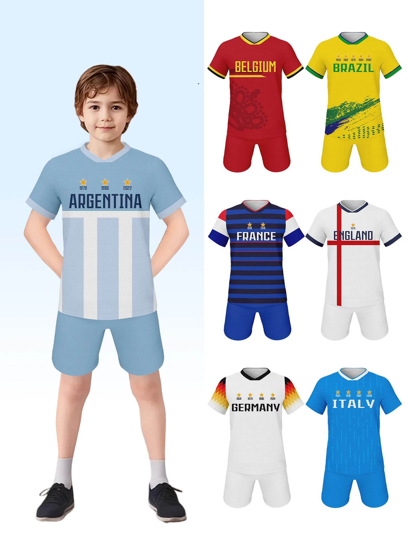 

3-14Y Soccer Jerseys Kids Boy Breathable Football Uniform Youth Training Tracksuit Soccer Shirt Fan Gear Children's Gift