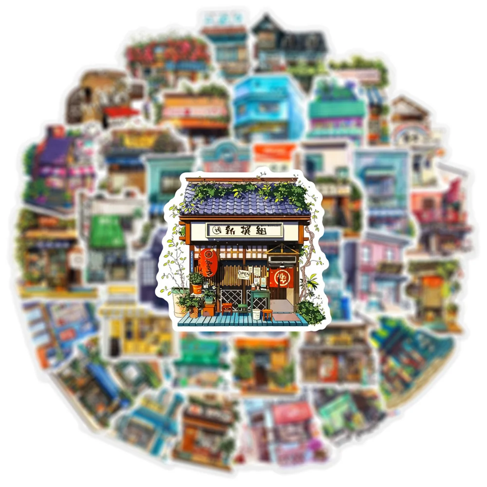 50pcs Japanese Corner Store Stickers For Phone Scrapbook Ipad Stationery Scrapbooking Materiales Vintage Sticker Craft Supplies