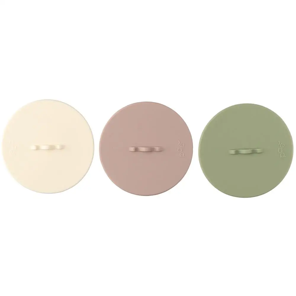 Set of 3 Cute Round Silicone Cup Covers with Teaspoon Holder Soft Mugs Lids Green Beige Dark Red Cup Cover Coffee Tea