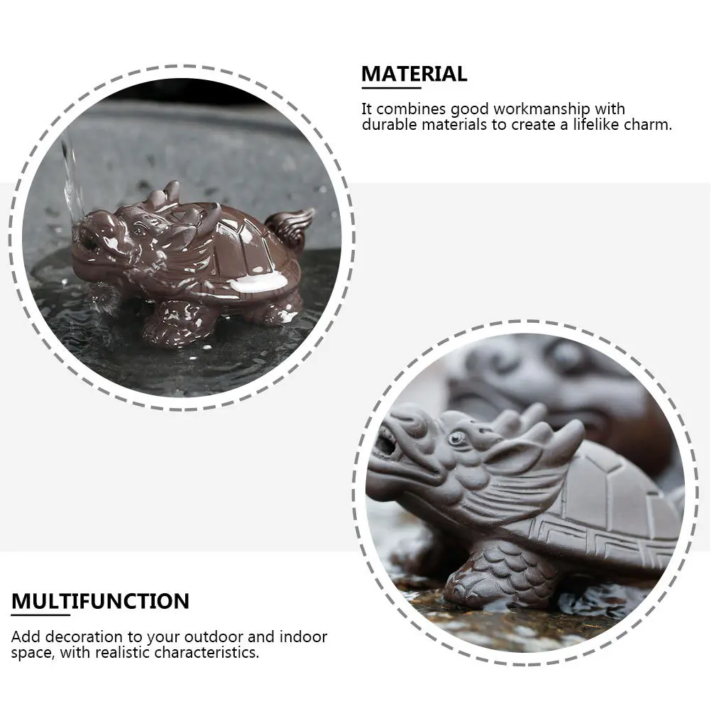 

Tabletop Decoration Dragon Turtle Adorn Sculpture Charming Tea Accessory Pet Ornament