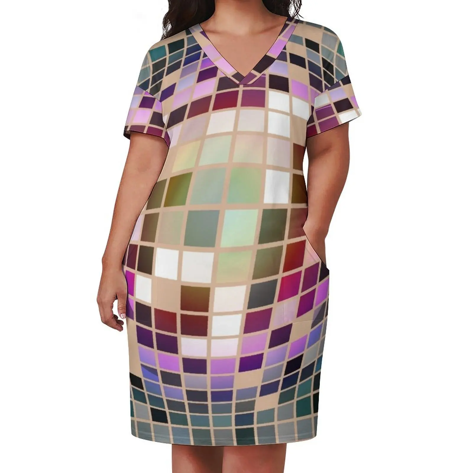 Victor Vasarely Homage 77 Loose Pocket Dress woman dress purple dress dresses for women summer outfits for women 2025