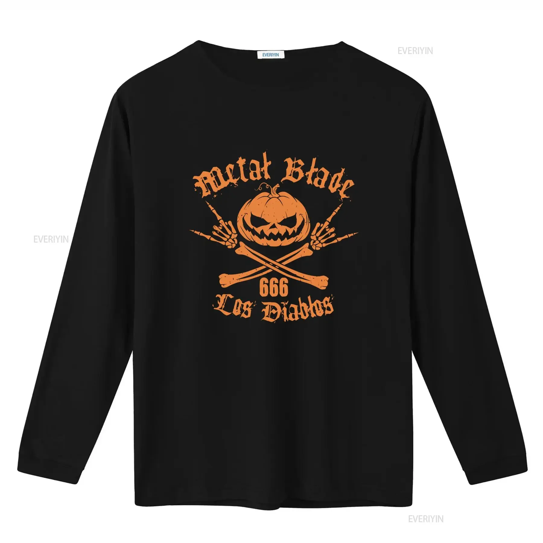 Los Diablos By Metal Blade Records Halloween Skull Bones T Shirt vintage Washed Soft Comfortable Slightly homme Stretched