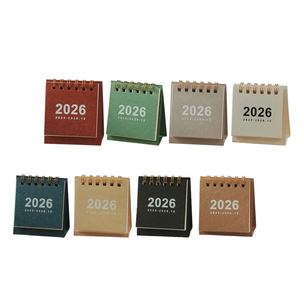 

8 шт. 2026 мини-настольный календарь портативный легкий бумажный материал ежедневный трекер задач элегантный декоративный настольный аксессуар