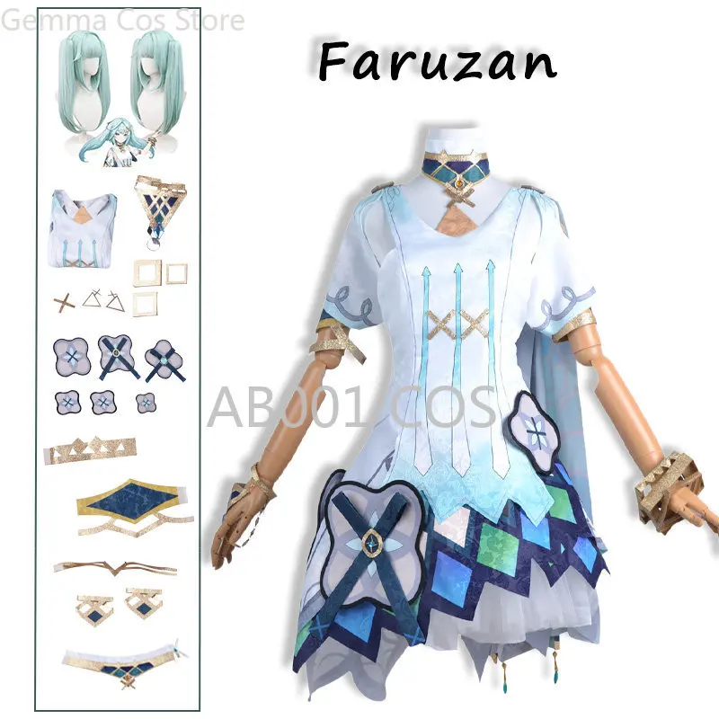 

Faruzan Cosplay Genshin Impact Costume Faruzan Dress Wig Uniform Faruzan Costume Halloween Party for Women Comic Con Anime Game