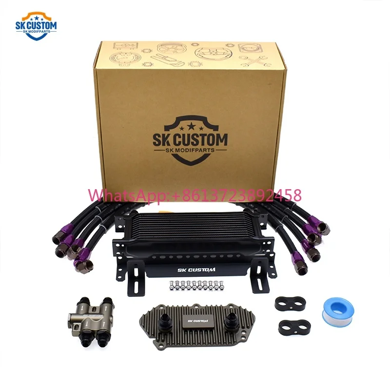 Aluminum 13 Row Transmission Oil Cooler Kit for  W177 W247 C118 GLA35 2.0T 8 DCT with Thermostat