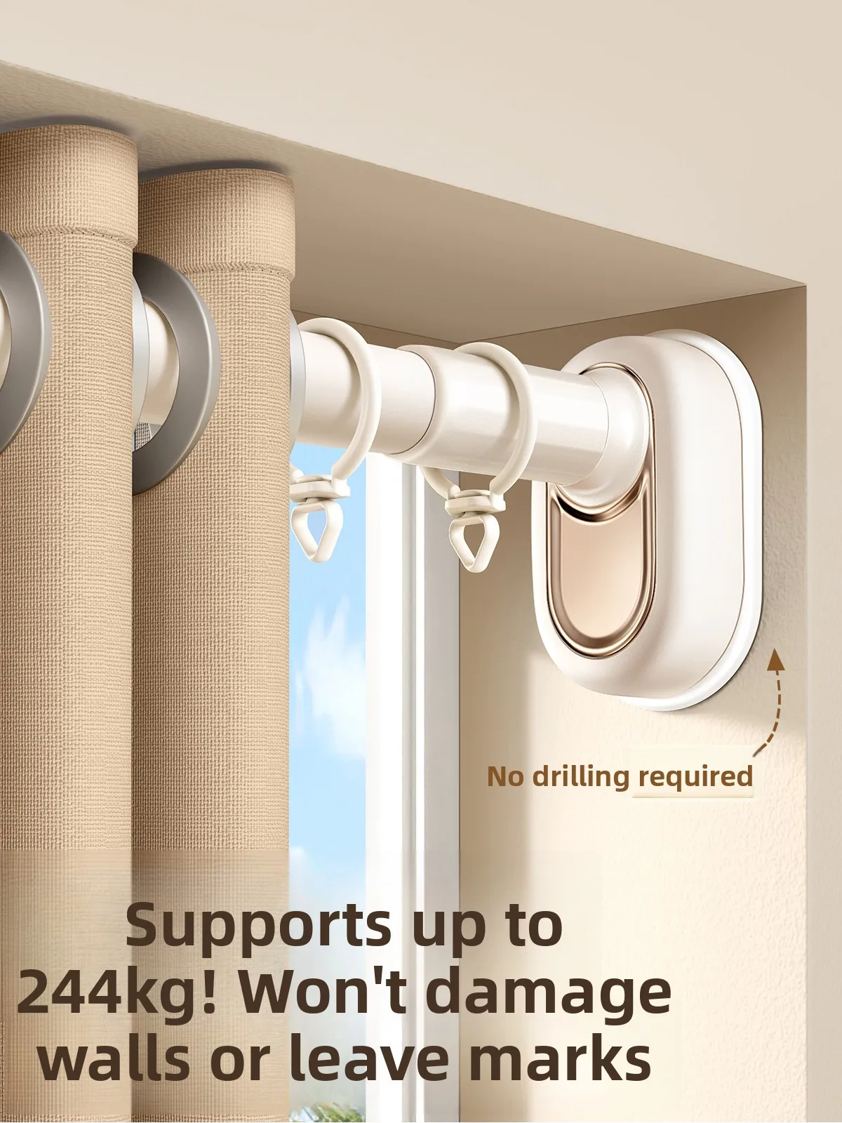 

Расширяемый карниз для штор, римский стержень, разделитель для комнаты, не требует сверления, простая установка, карниз для одежды с батонами, в комплекте