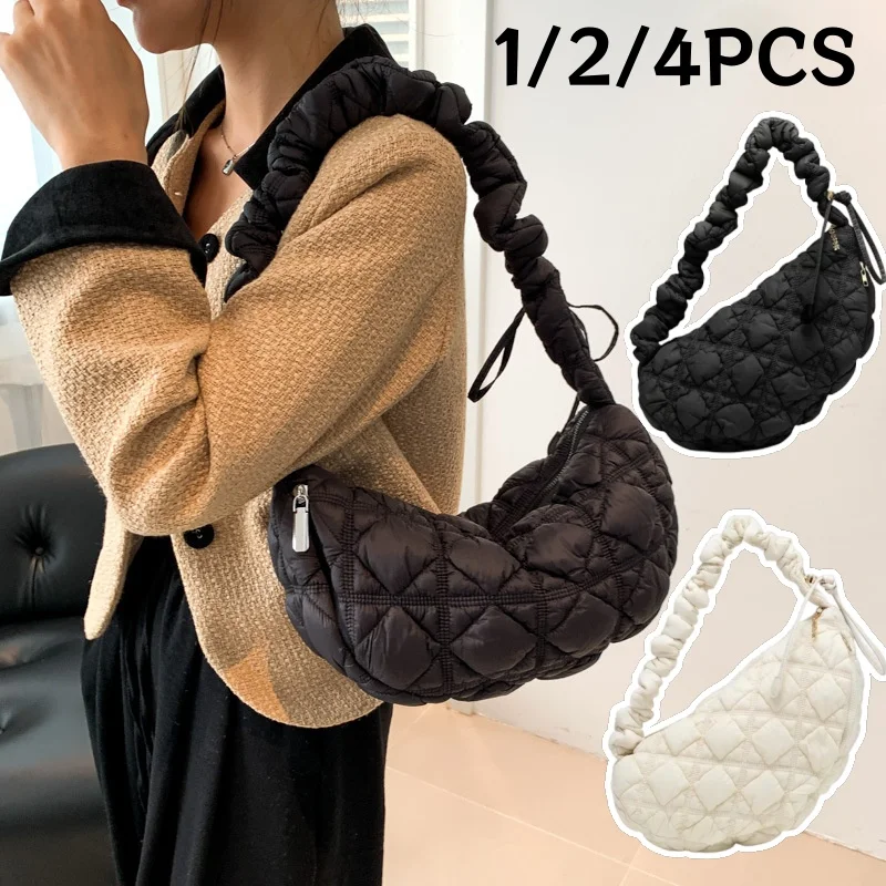 Korean Niche Cloud Bag Shoulder Crossbody Bag Bubble Pleated Feather Bag Large Capacity Underarm Bag Dumpling Bag Lightweight