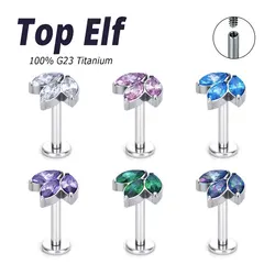 New In G23 ASTM F136 Titanium Piercing Jewelry Labret Earring Studs Ear Piercing Internal Threaded Body Jewelry Accessories