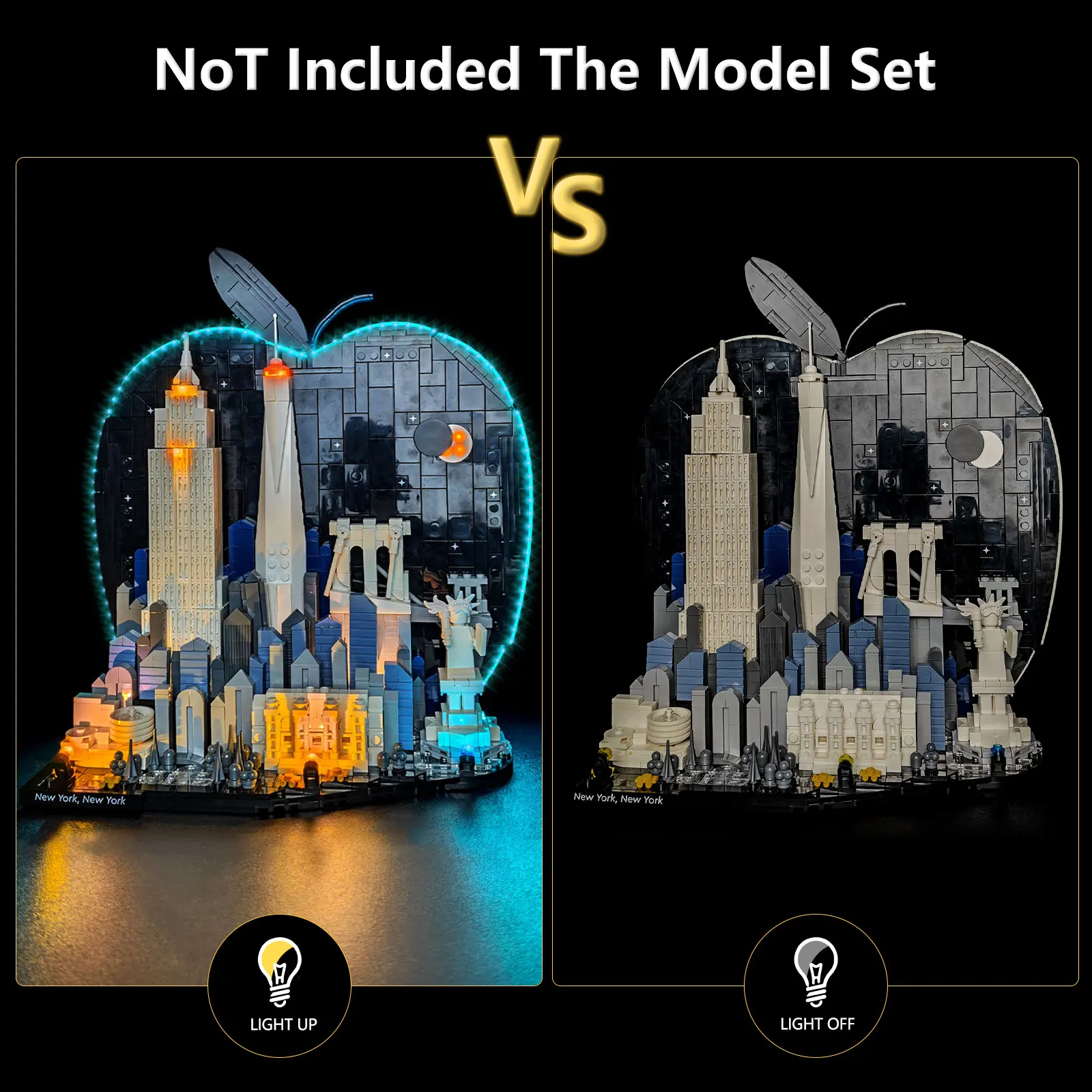 LYBMTWF LED Lighting Kit Compatible with Lego 21066 New York City – The Big Apple Building Blocks (NOT Include The Model Bricks) view 3