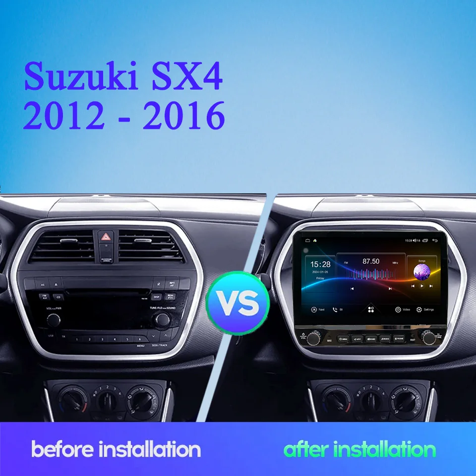 Android14 8G Ram Car Radio Stereo Audio Video HU For Suzuki SX4 2012 - 2016 Aut DVD GPS Navi Tape Head Unit DVD Cassette Carplay