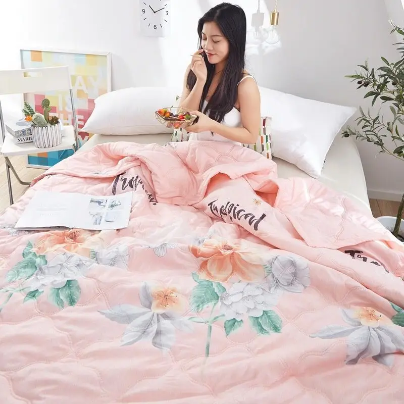 Trapunta estiva in cotone 1 pz con imbottitura in cotone adatta per ragazze, camera da letto principessa, trapunta doppia singola con aria condizionata