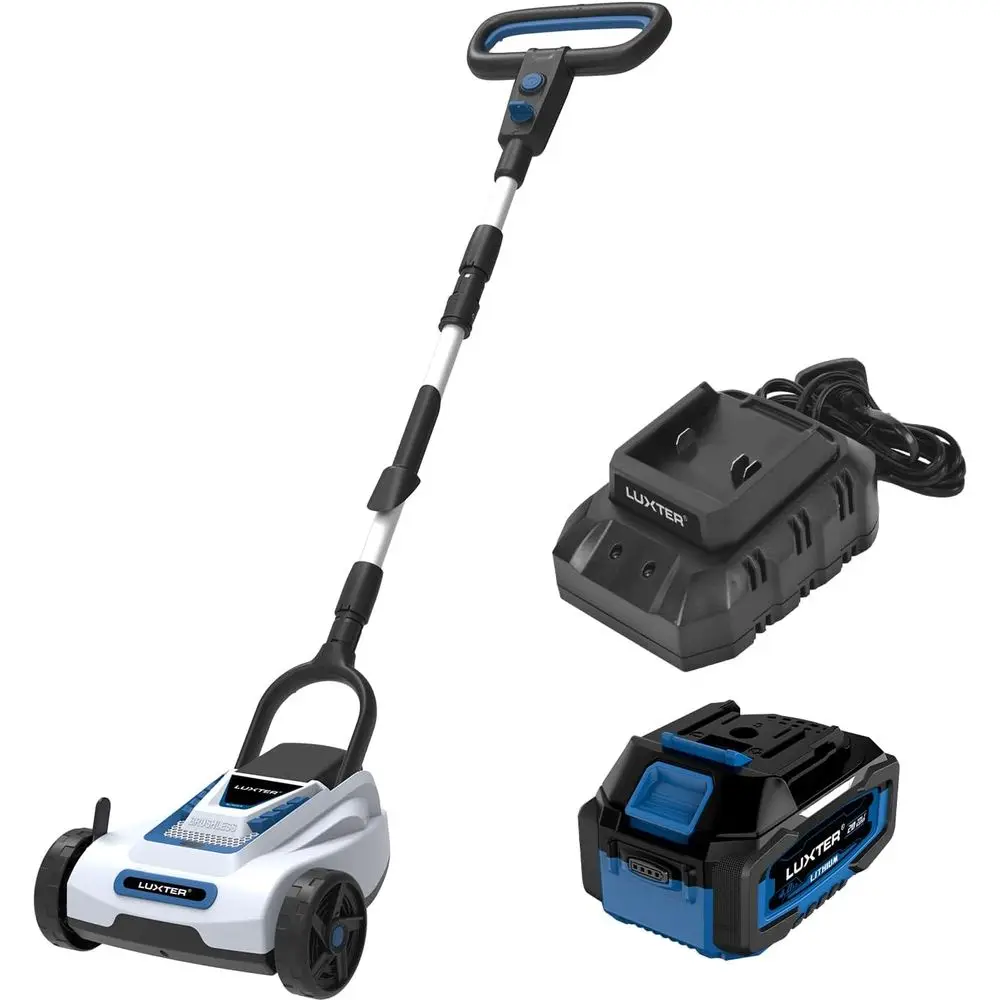 9 Inch CordlLawn Mower 6000RPM rushlMotor 3 Adjustale Cutting Heights (1.5-2.3) Electric Grass Trimmer 20V 4.0Ah attery & Mini L