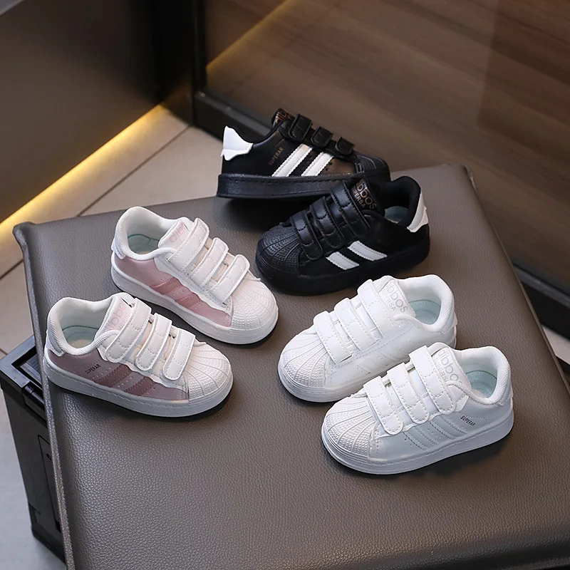 

Children's Shell-Toe Sports Shoes New Outdoor Comfortable Soft White Casual Virtue Training Footwear for Kids
