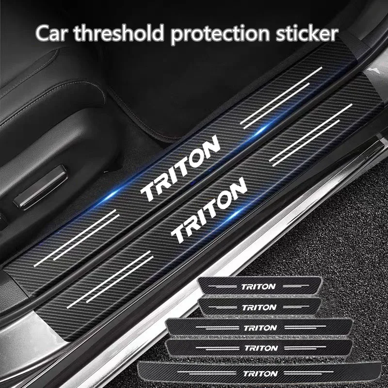 60X7CM Car Door Sill Side Anti Scratch Protector Strip Carbon Fiber Car Sticker For Mitsubishi L200 Triton Car Accessories