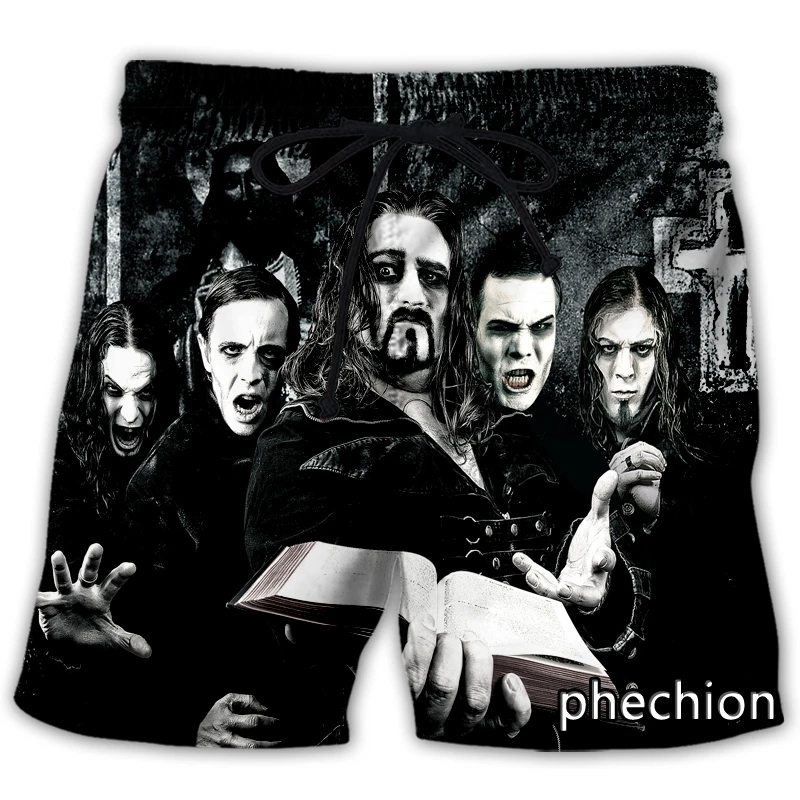 

phechion New Men/Women Powerwolf 3D Printed Casual Shorts Fashion Streetwear Men Loose Sporting Shorts A03