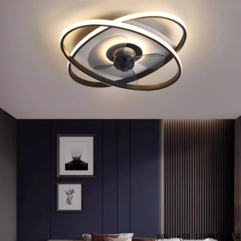 Smart Living Room Bedroom Ceiling Fan with Light ABS 3 Blades AGI32 Layout Remote Control Lamp Chandelier