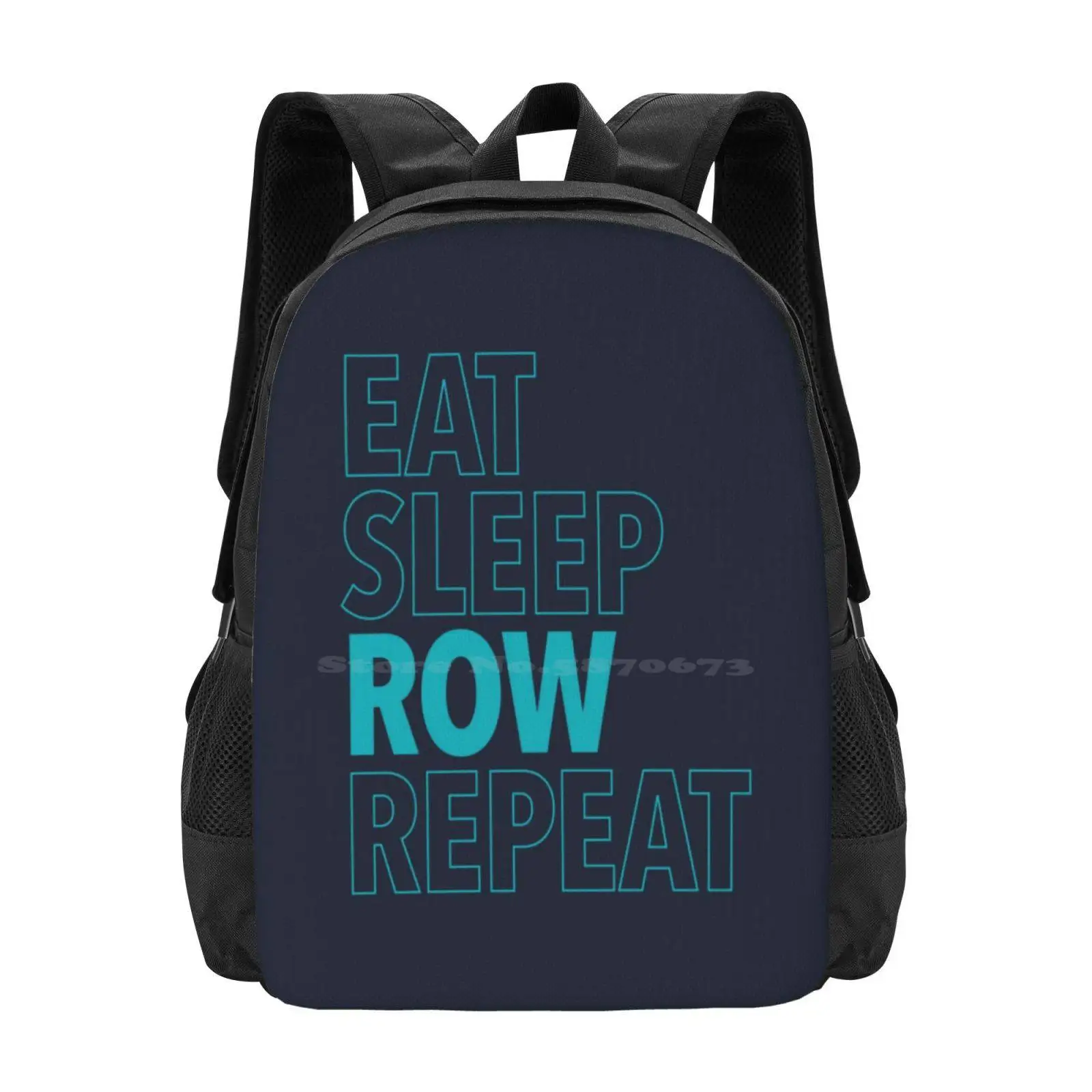 Eat , Sleep , Row , Repeat ( Aqua ) Hot Sale Backpack Fashion Bags Rower Varsity Rowing Collegiate Rowing Sculling Crewing