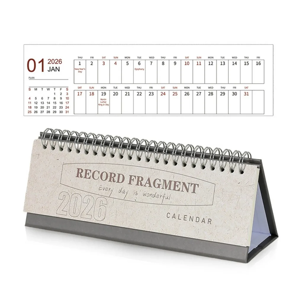 

2026 Calendar Desk Calendar Simple Style Desktop Decoration Monthly Planner Portable Size Check In Notebook Work Study
