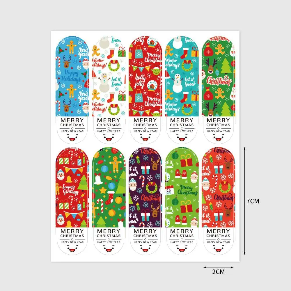 50-150pcs/pack Merry Christmas Sticker 5 Styles Santa Claus Snowman Trees Label Sticker New Year Gift Decoration Sealing Sticker
