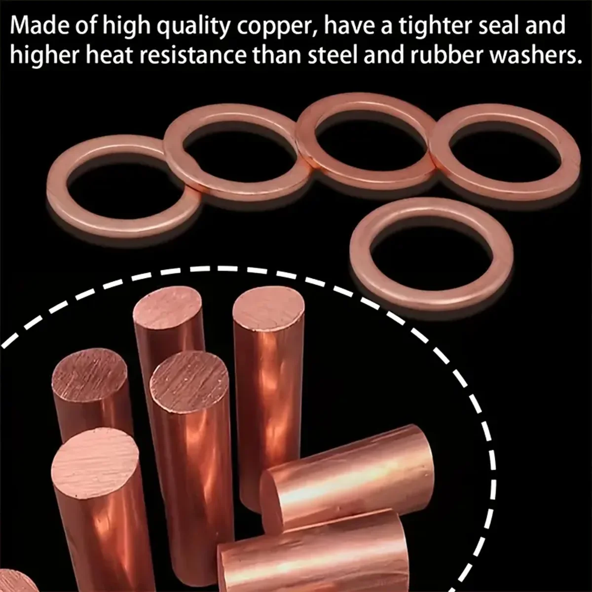 200-piece Set of Metric Brass Washers, Washer Kits, Compression Washers, Engine Sealing Washers, Flat Washer Kits.