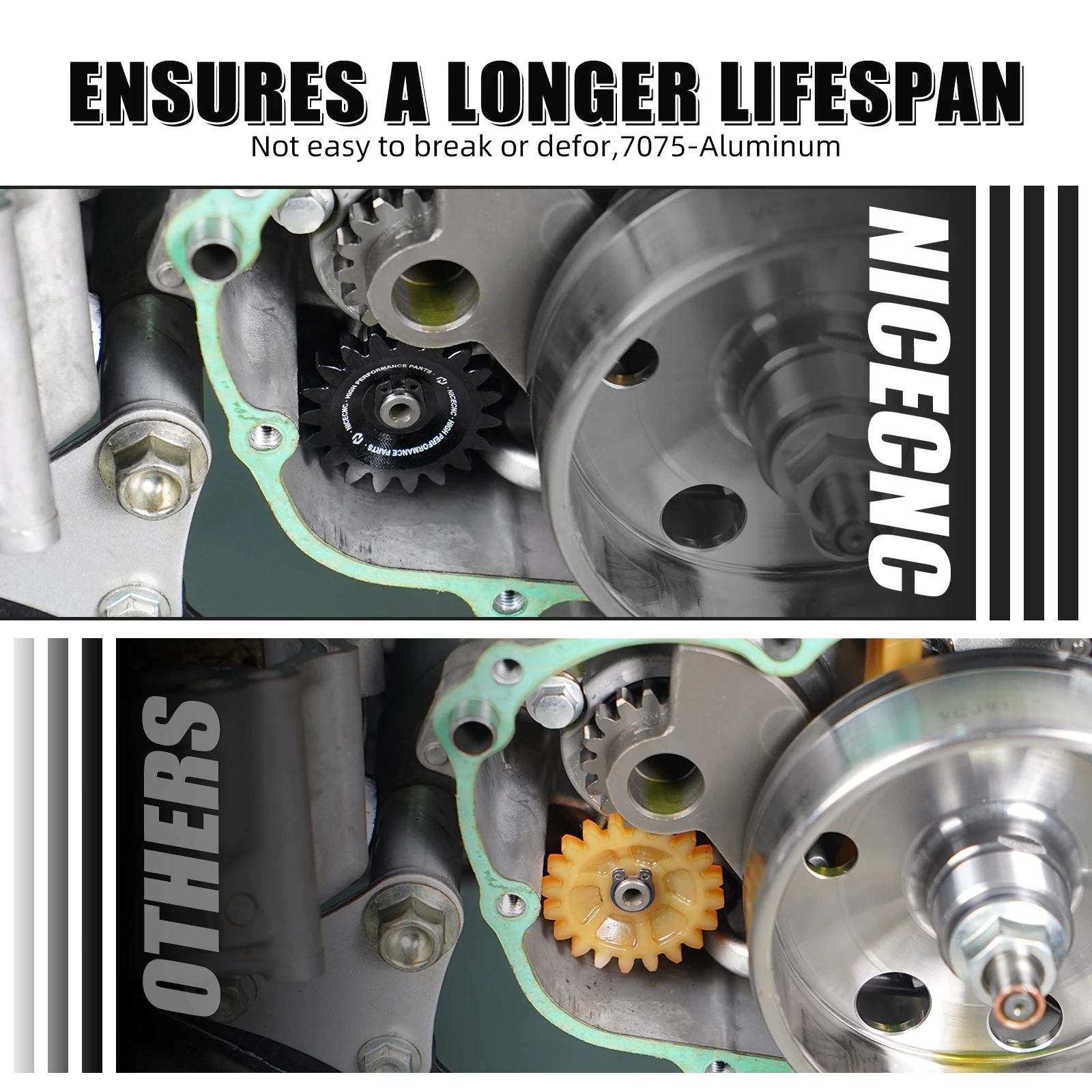 For Honda TRX450R Kick Start 2006-2009 Oil Pump Drive Gear ATV TRX450ER Aluminum Alloy Improving Oil Flow Rate & Cooling Effect - view 2