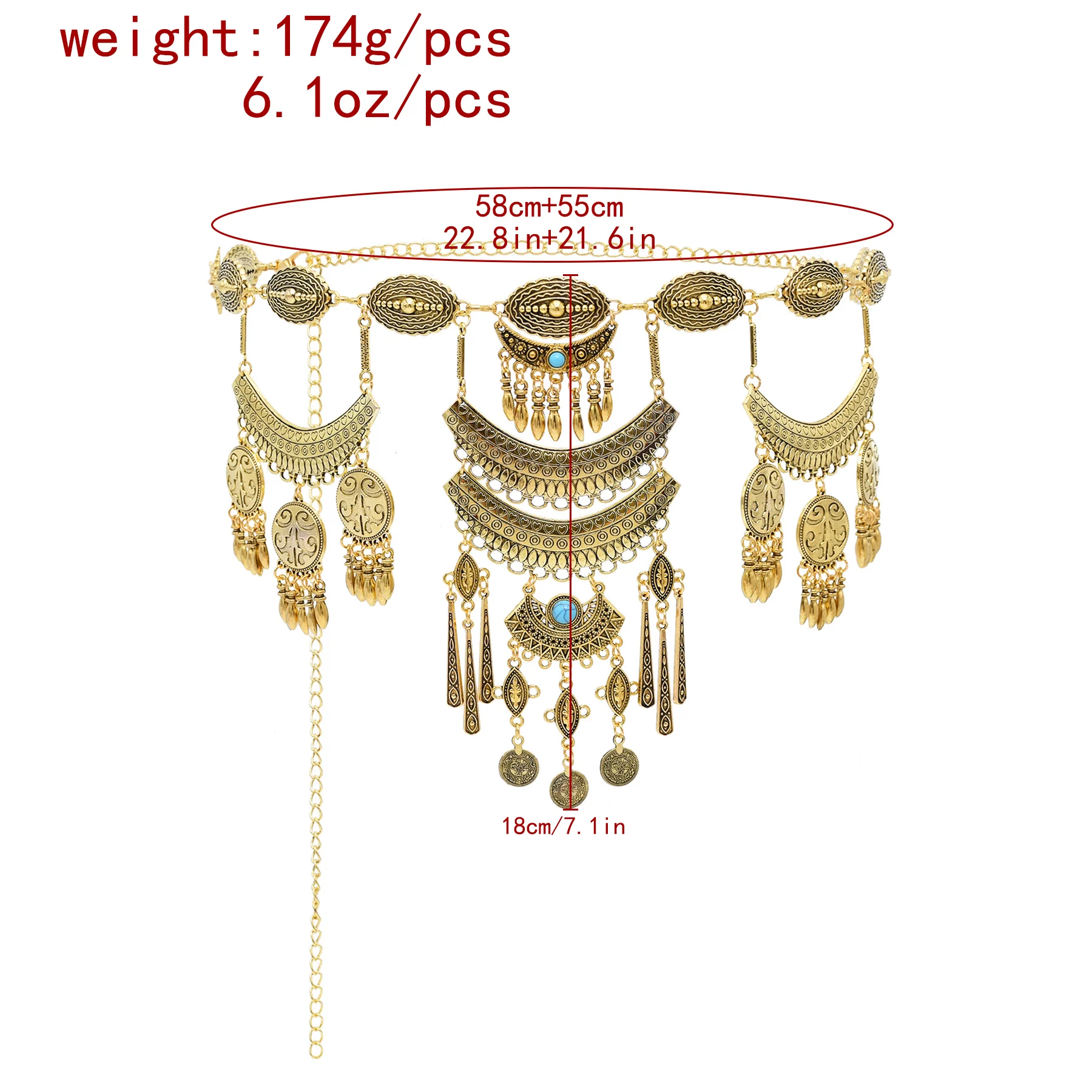 Antyczny damski łańcuszek na t – Ethnic Fashion Accessories recenzja i cena
