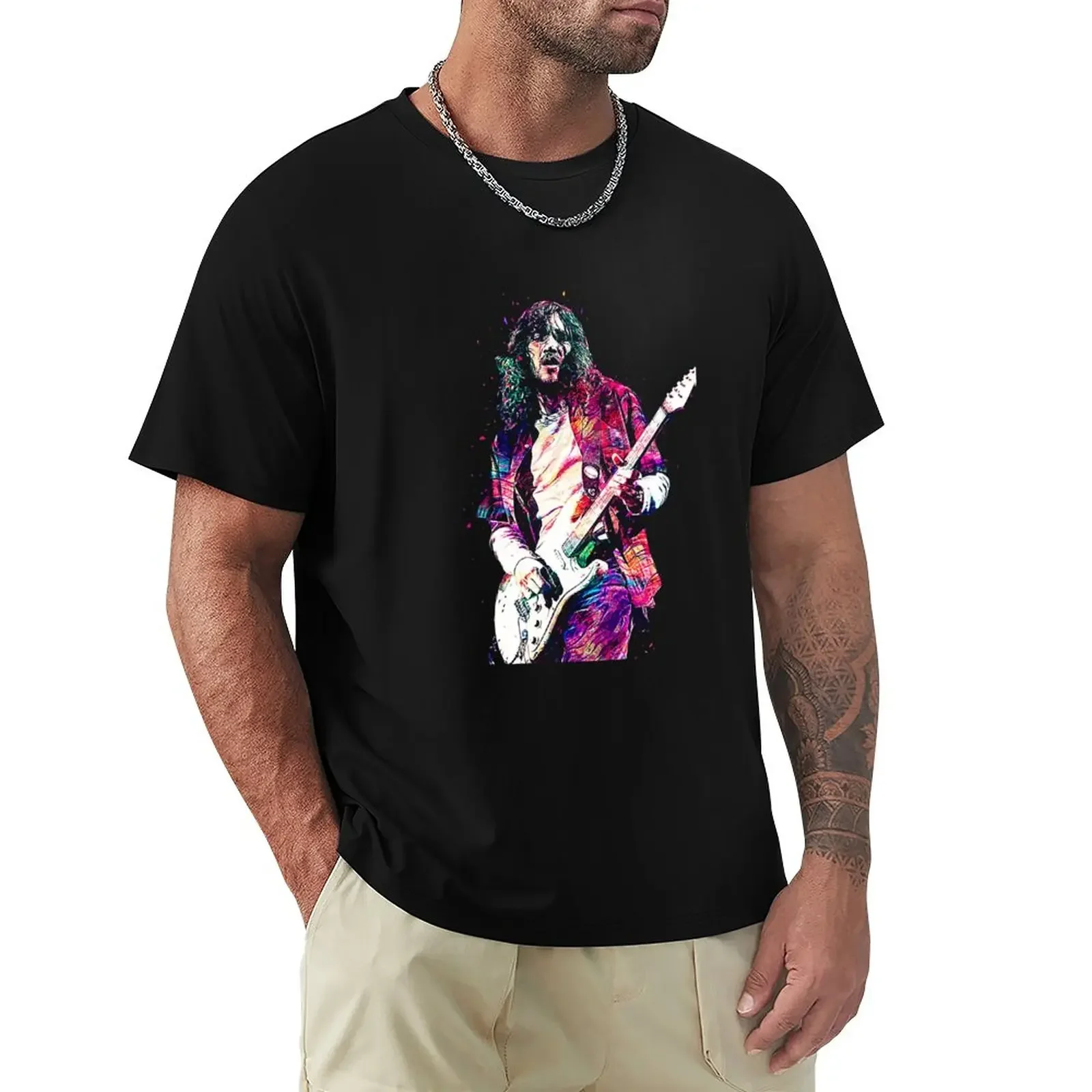 

John The Red Hot Guitar T-Shirt summer top quick-drying anime clothes slim fit t shirts for men