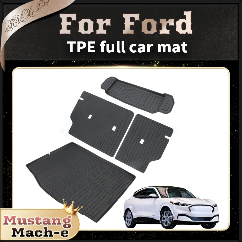 Front trunk mat Rear Seats Back Protector Anti-Kick Mats TPE Seat Cover Trunk Mats Foot Pad For Ford Mustang Mach-E Accessories