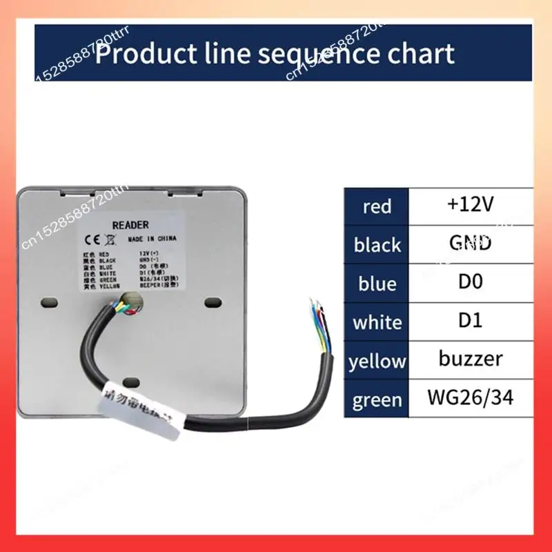 

ABNR T886R RFID-карта 125 кГц бесконтактная карта контроля доступа ведомый считыватель Wiegand 26 выход водонепроницаемый для контроллера доступа