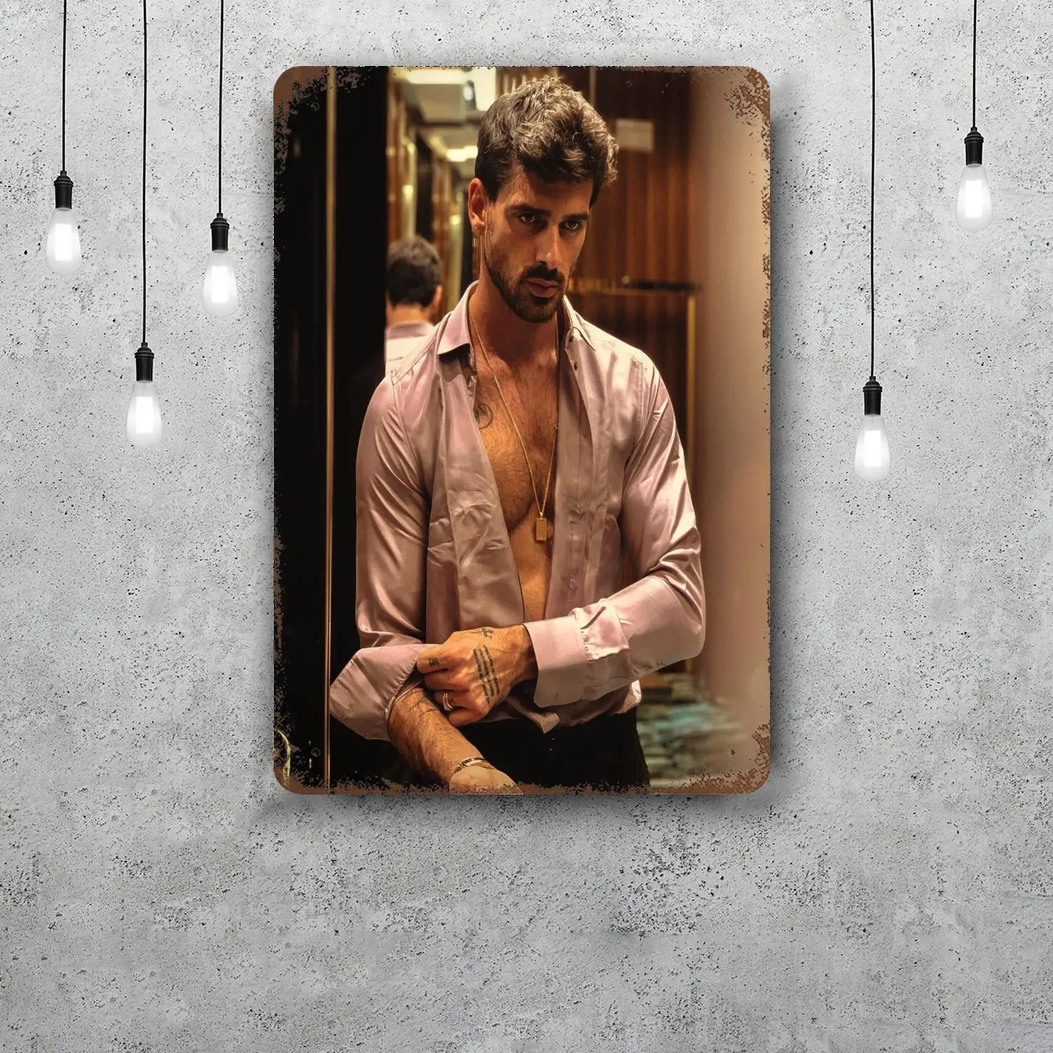 michele morrone Classic Poster Rusty Metal Plaque Retro Decorative Plate Bar Man Cave Garage Club Metal Sign Wall Decoration
