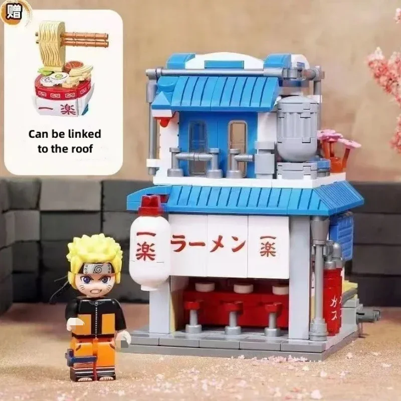 Keeppley Naruto Street View Building Blocks Uzumaki Naruto Hatake Kakashi Model House Toys Children\'s Puzzle Toys Birthday Gift