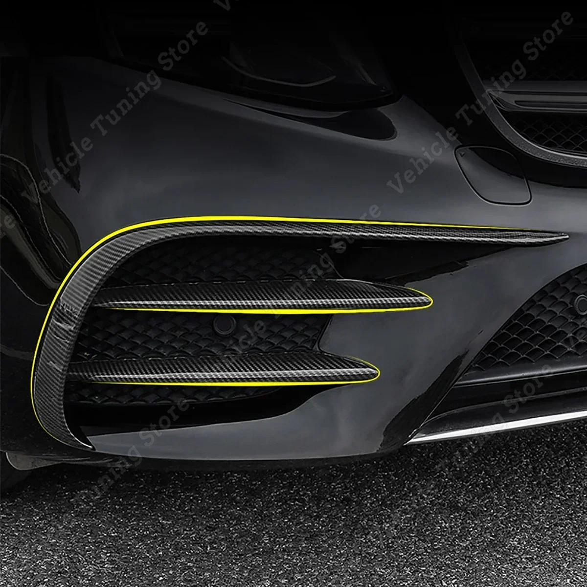 Front Bumper Trim Splitter Canards Air Vent Fin for Mercedes E Class W213 S213 E200 E220 E300 E350 E400 E43 2016-2020 Body kits